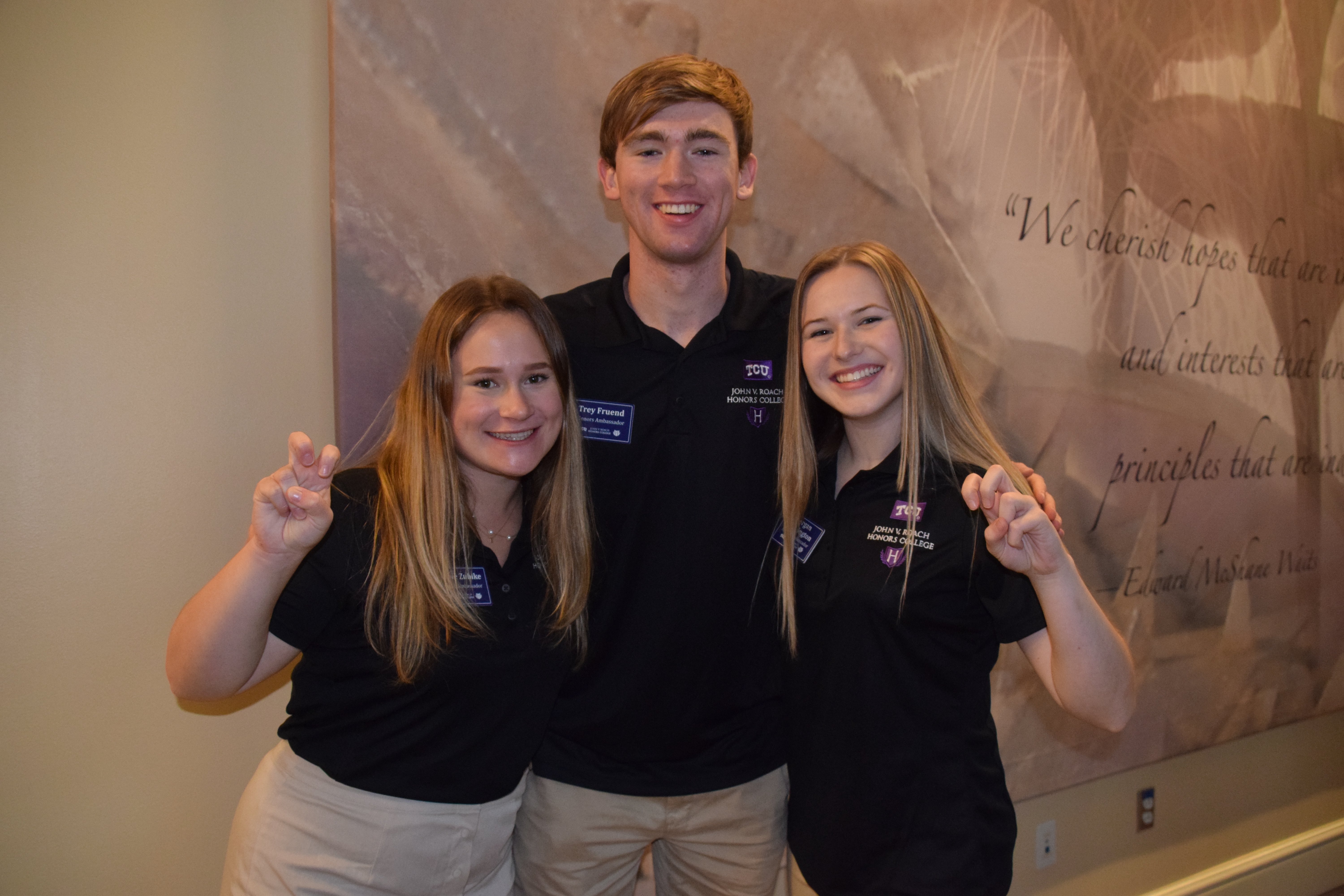 Trey (center) with fellow Honors Ambassadors